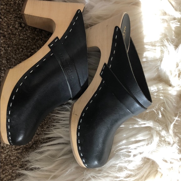 Swedish Hasbeens slip in classic clogs, super-high  black, size 37 - Picture 6 of 16